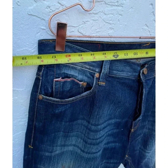 Care Label Italian Mens Buttons Fly Straight Leg Boyloose Jeans Denim 34 - Picture 4 of 16